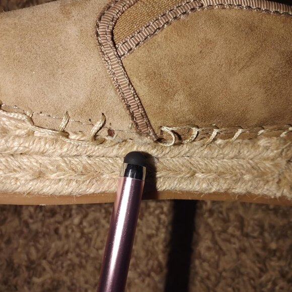 Sam Edelman Women's Taupe Tan Suede Platform Espadrilles Boho vibes SlipOn Flats - Picture 7 of 9